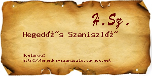 Hegedűs Szaniszló névjegykártya